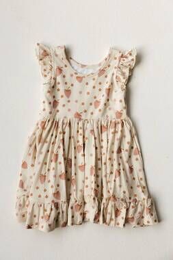 NEW BABYSPROUTS girl's sleeveless twirl dress in strawberries